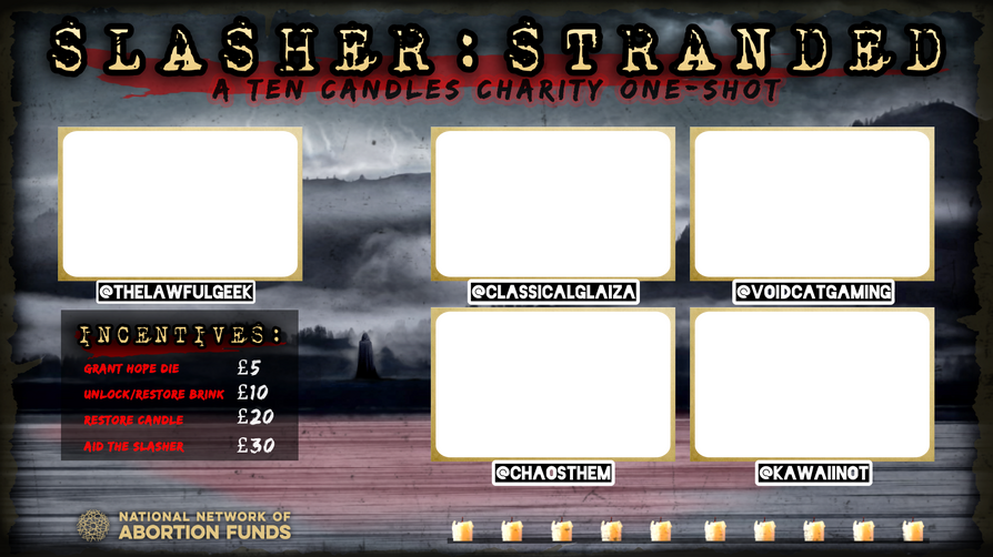 Slasher TTRPG stream overlay