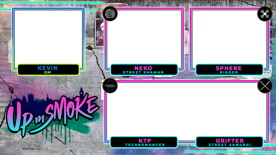 Up in Smoke TTRPG stream overlay Up in Smoke TTRPG stream overlay