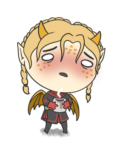 Stressed out cleric with coffee